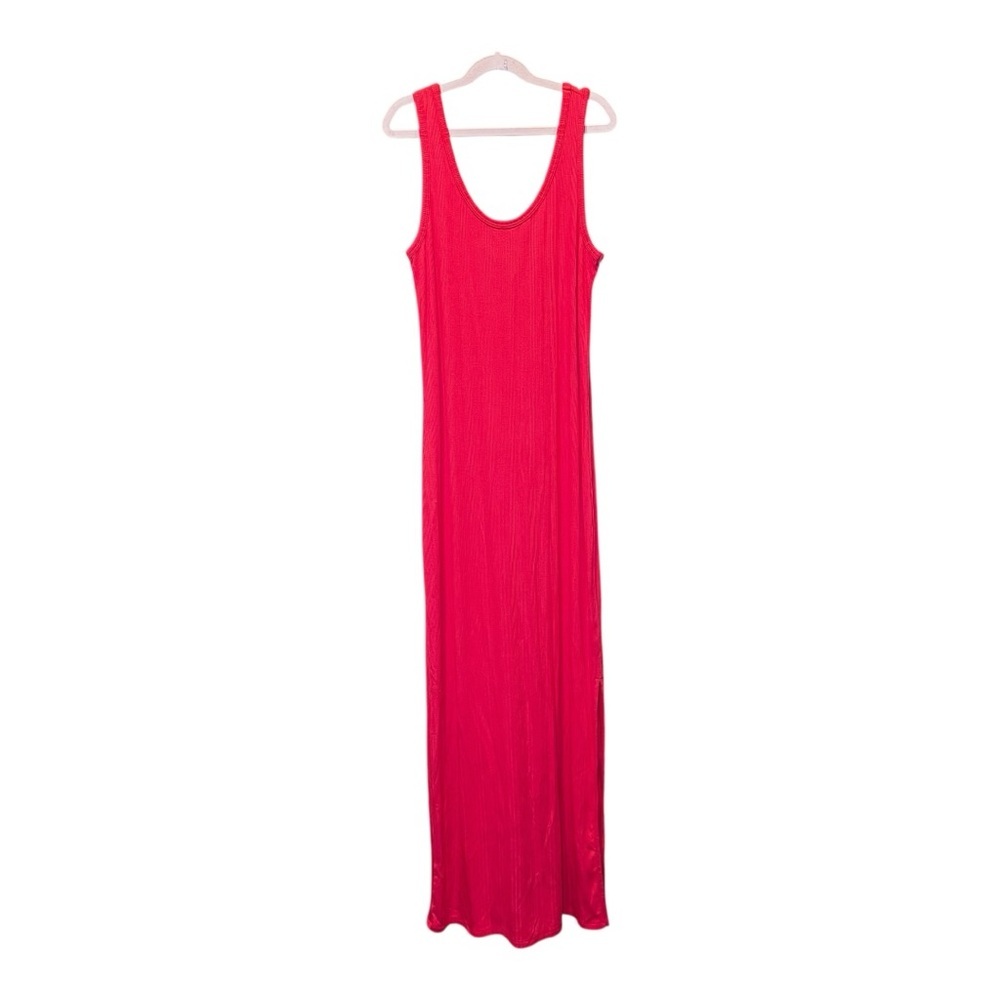 OLD NAVY Coral Ribbed Maxi Dress with Side Slits M Tall NWT